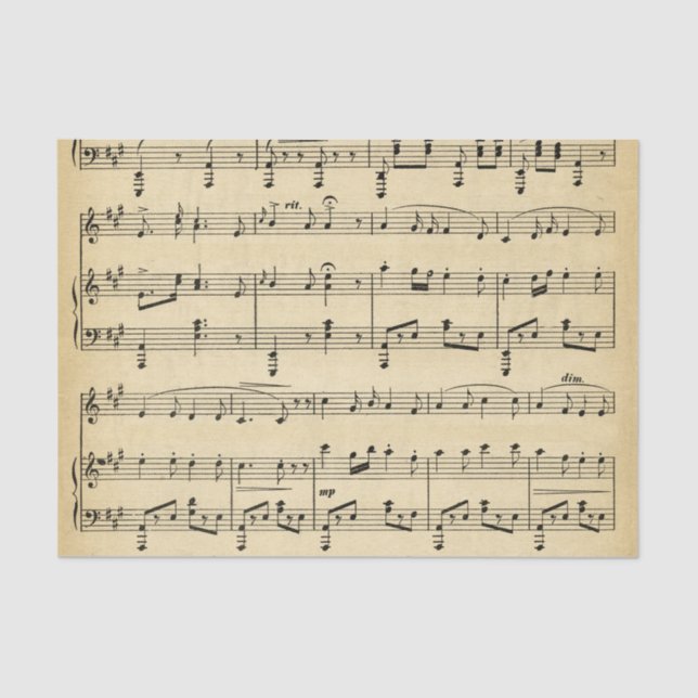 Papel De Seda Vintage Sheet Music (Frente )