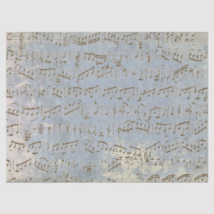 Papel De Seda Vintage Sheet Music Aged Blue