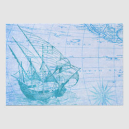 Papel De Seda Vintage Ship and Map
