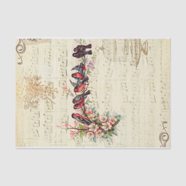 Papel De Seda Vintage Songbird (Frente )