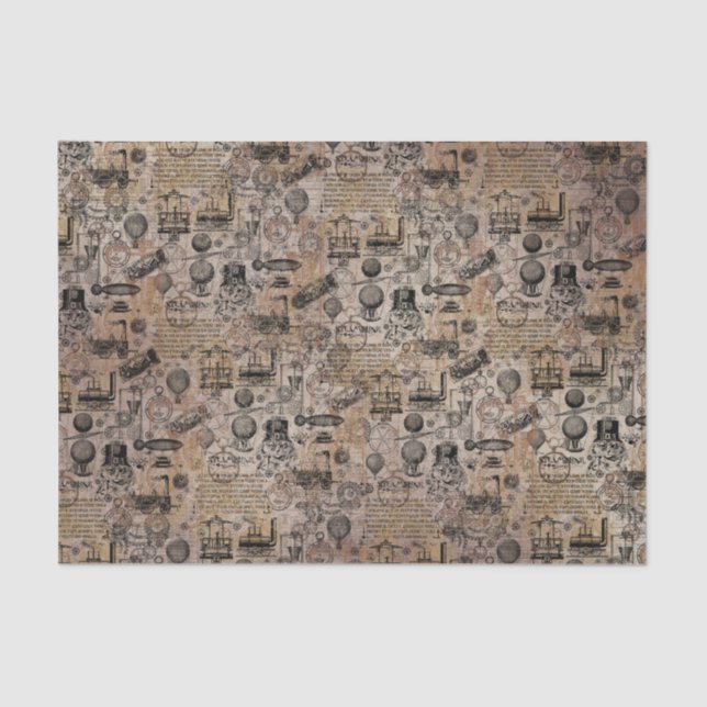 Papel De Seda Vintage Steampunk (Frente )