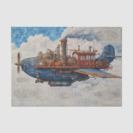 Papel De Seda Vintage Steampunk Airship