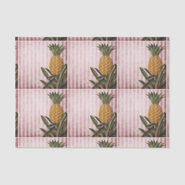 Papel De Seda Vintage Stripes Pineapple (Frente )