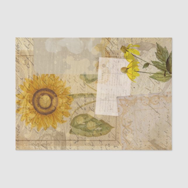 Papel De Seda Vintage Sunflower (Frente )