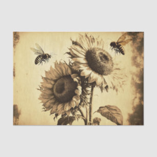 Papel De Seda Vintage Sunflower