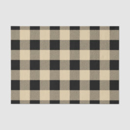Papel De Seda Vintage Tan e Black Buffalo Xadrez