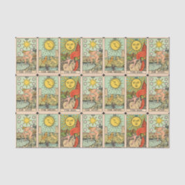 Papel De Seda Vintage Tarot Cards Sun Moon Stars