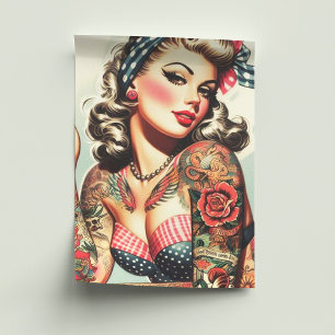 Papel De Seda Vintage Tattoo Old School Pin-up