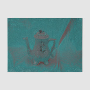 Papel De Seda Vintage Teapot Teal Texture Antique Decoupage
