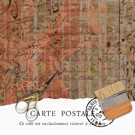 Papel De Seda Vintage Textura Rústica Laranja Pêssego