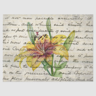 Papel De Seda Vintage Tiger Lily Floral Ephemera Decoupage