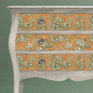 Papel De Seda Vintage toile de laranja de laranja floral de joy