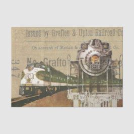 Papel De Seda Vintage Train Impressão