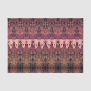 Papel De Seda Vintage Tribal Patterno Castanho Rosa Touro Cor-de