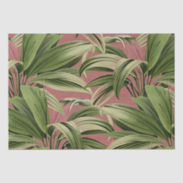 Papel De Seda Vintage Tropical Palm Botânica Watercolor Rosa