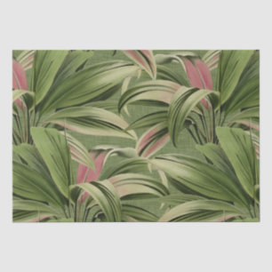 Papel De Seda Vintage Tropical Palm Botânica Watercolor Verde