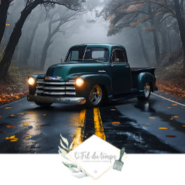 Papel De Seda Vintage Truck Autumn Highway Découpage Paper