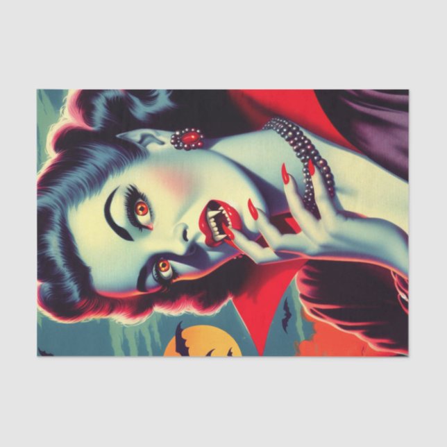 Papel De Seda Vintage Vampire Woman (Frente )