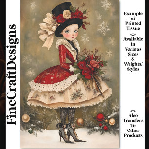 Papel De Seda Vintage Victorian Chic Lady Fashion BC8R Decoupage