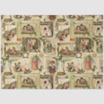 Papel De Seda Vintage Victorian Christmas Card Collage<br><div class="desc">Coleção única e festiva de cartões de Natal vitorianos e de elementos decorativos, com bordos dourados, que incluem crianças com os seus animais de estimação e brinquedos, uma coloração acolhedora, árvores de Natal, coro de igreja e, claro, o velho mundo Pai Natal. Adequado para projetos de dissociação ou de artesanato....</div>