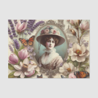 Papel De Seda Vintage Victorian Lady Floral - Desligamento