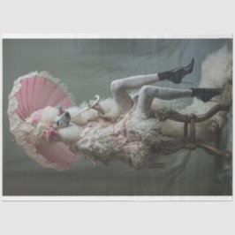 Papel De Seda Vintage, Victorian White Poodage - Descamação Cor-