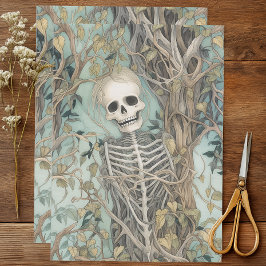 Papel De Seda Vintage Vines e Skeleton