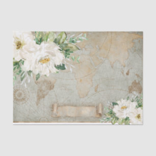 Papel De Seda Vintage - Vintage White Ivory Floral - Vídeo - De