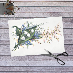 Papel De Seda Vintage Violet Floral Ad Ephemera Decoupage Paper