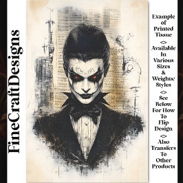 Papel De Seda Vintage Vitoriana Diaba Vampira BB9 Decoupage