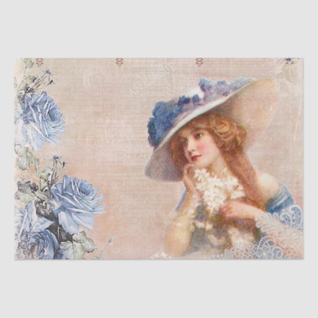 Papel De Seda Vintage - Vitoriano Lady Decoupage (Frente )