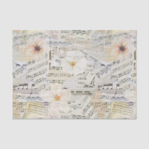 Papel De Seda Vintage Watercolor Floral Sheet Music