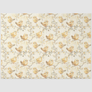 Papel De Seda Vintage Watercolor, Pintinhos para bebês e Primave