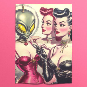 Papel De Seda Vintage Weird Pulp Sci-Fi Girls
