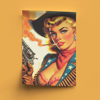 Papel De Seda Vintage Western Cowgirl Pin Up