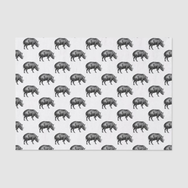 Papel De Seda Vintage Wild Boar Draar BW (Frente )