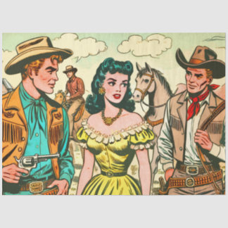Papel De Seda Vintage Wild West Country Histórias em quadrinhos