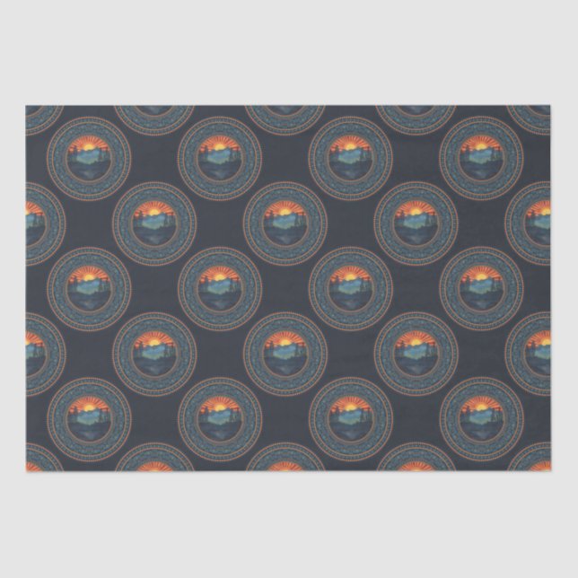 Papel De Seda Vintage Wilderness Bolinhas Sunset Mandala (Frente )