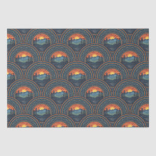Papel De Seda Vintage Wilderness Sunset Mandala Art Deco Scallop