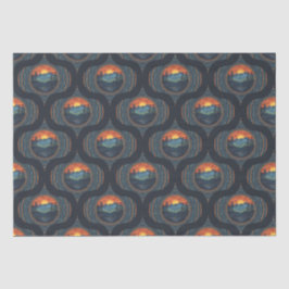 Papel De Seda Vintage Wilderness Sunset Mandala Meio século Ogee