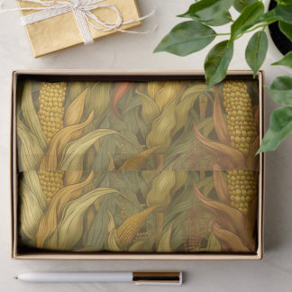 Papel De Seda Vintage William Morris Outono Milho e Peru