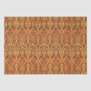 Papel De Seda Vintage William Morris Pattern Red Turquoise Doura