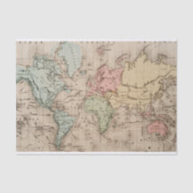 Vintage World Map Decoupage