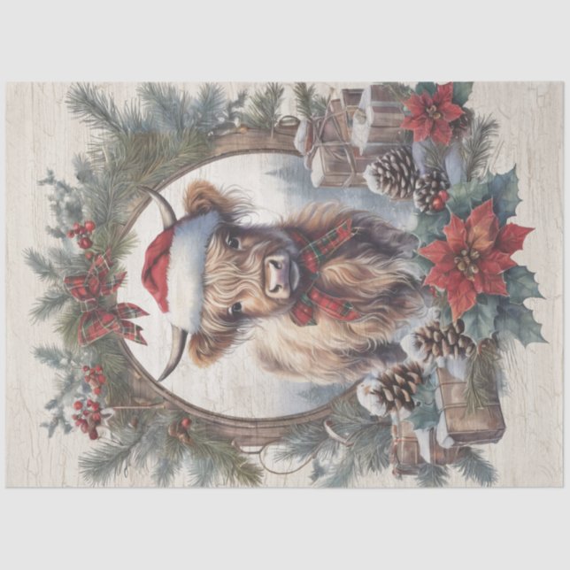 Papel De Seda Vintage Wreath Decoupage de Vintage em Highland (Frente )