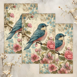 PAPEL DE SEDA VINTAGEM DE DESCOUPAÇÃO DE AVES
