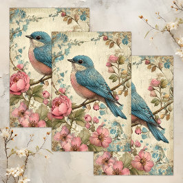 PAPEL DE SEDA VINTAGEM DE DESCOUPAÇÃO DE AVES