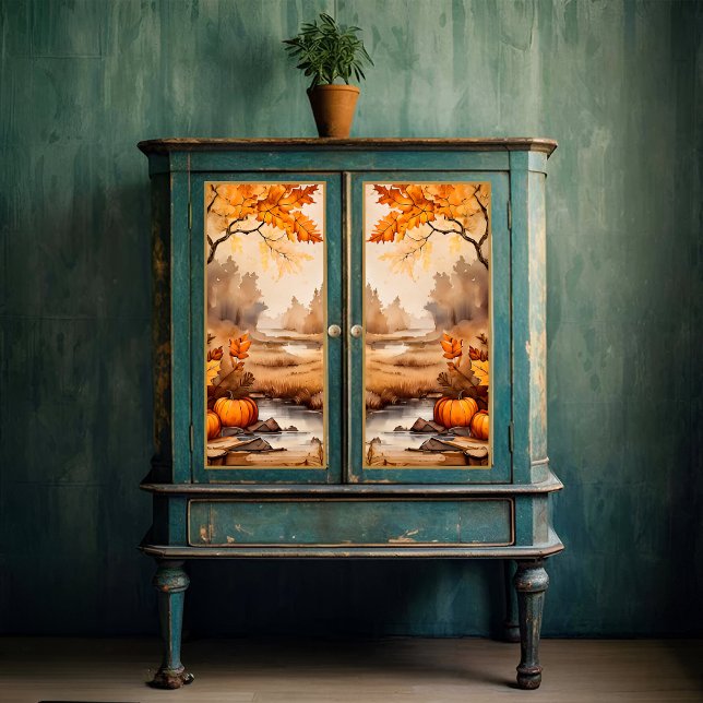 Papel De Seda Vintumn Pumpkin Landscape Decoupage Impressão (Criador carregado)