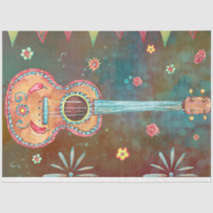 Papel De Seda Violão de Dia De Los Muertos - Celebração Vibrante
