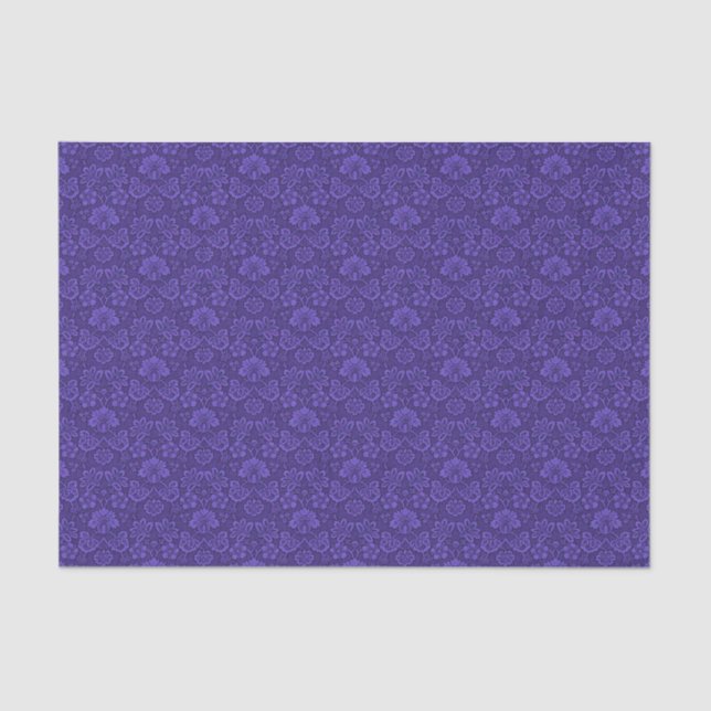 Papel De Seda Violet Vintage Damask (Frente )
