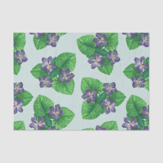 Papel De Seda Violetas em azul-de-vidro marinho (Frente )